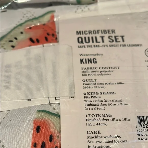 Martha Stewart Essentials Watermelon Quilt Set - White - Picture 9 of 11
